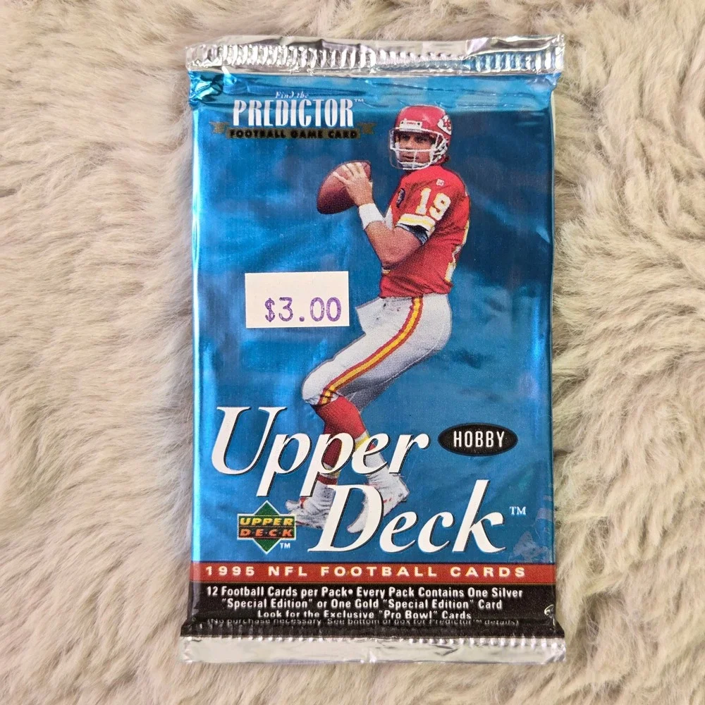 5 Pack Lot 1995 Upper Deck NFL Football Hobby Packs Sealed Joe Montana Predictor